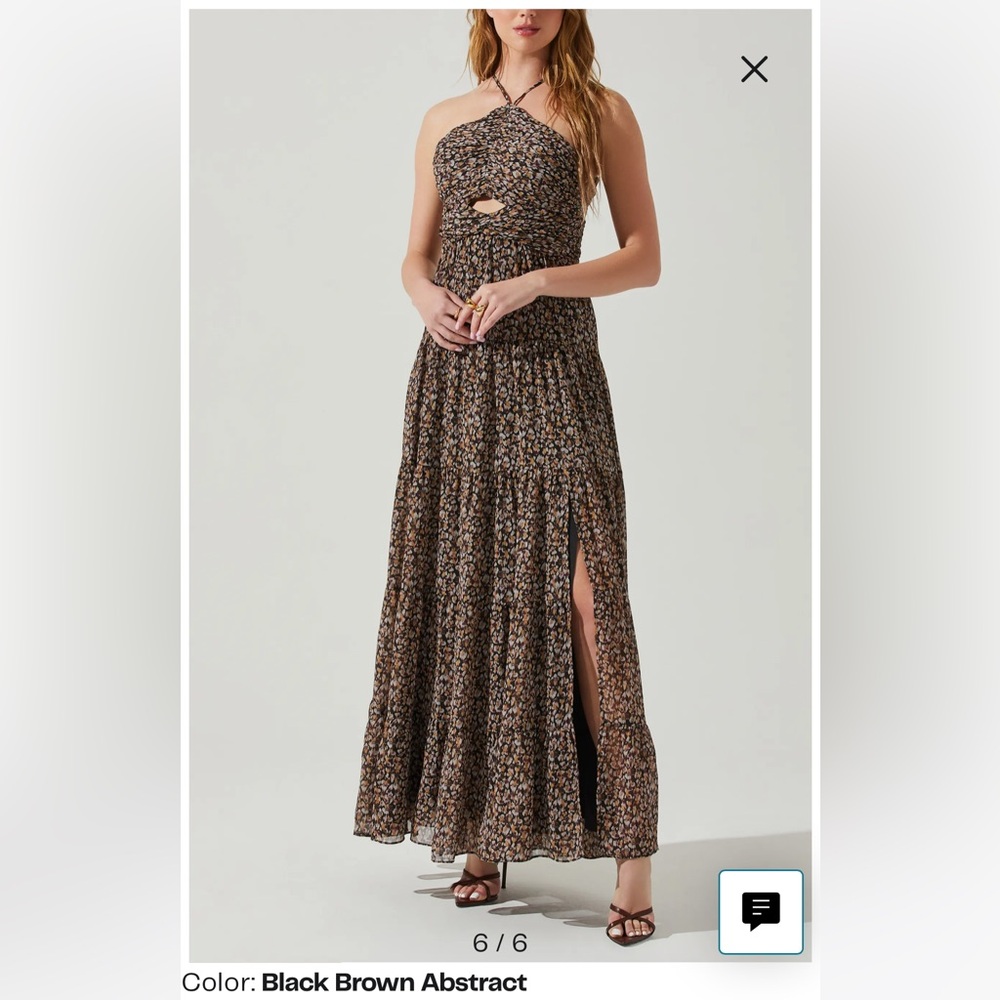 ASTR The Label Black/Brown Abstract dress